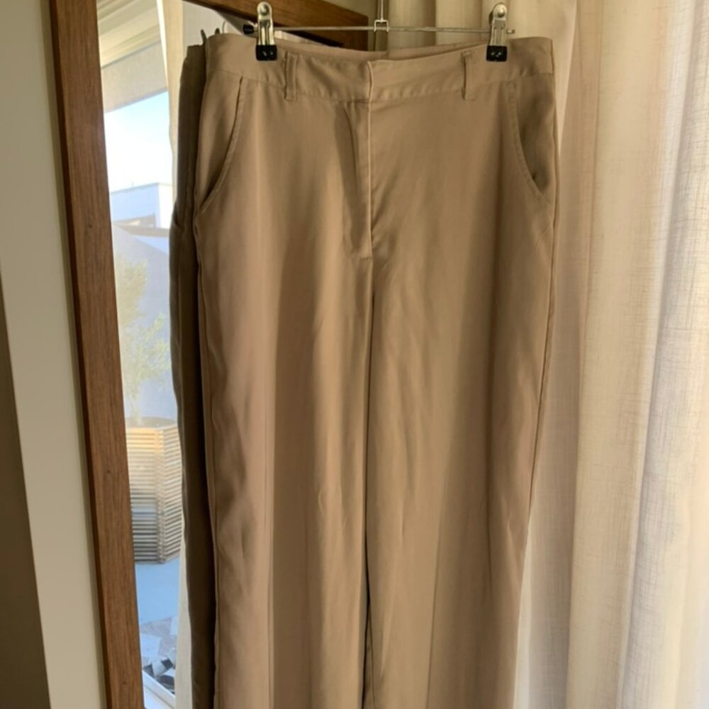 Max Studio Tan Wide Leg Pant Slacks